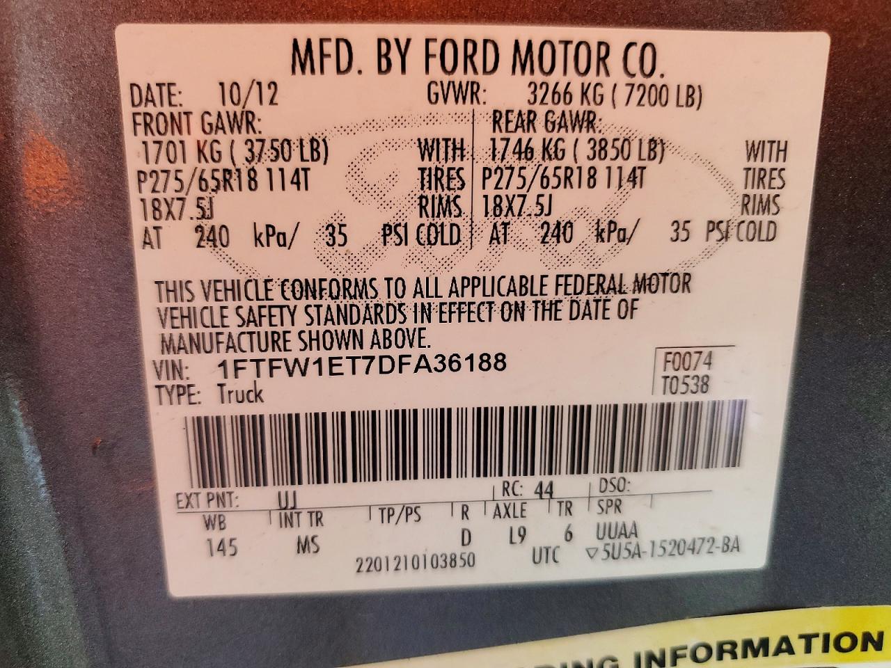 2013 FORD F150
