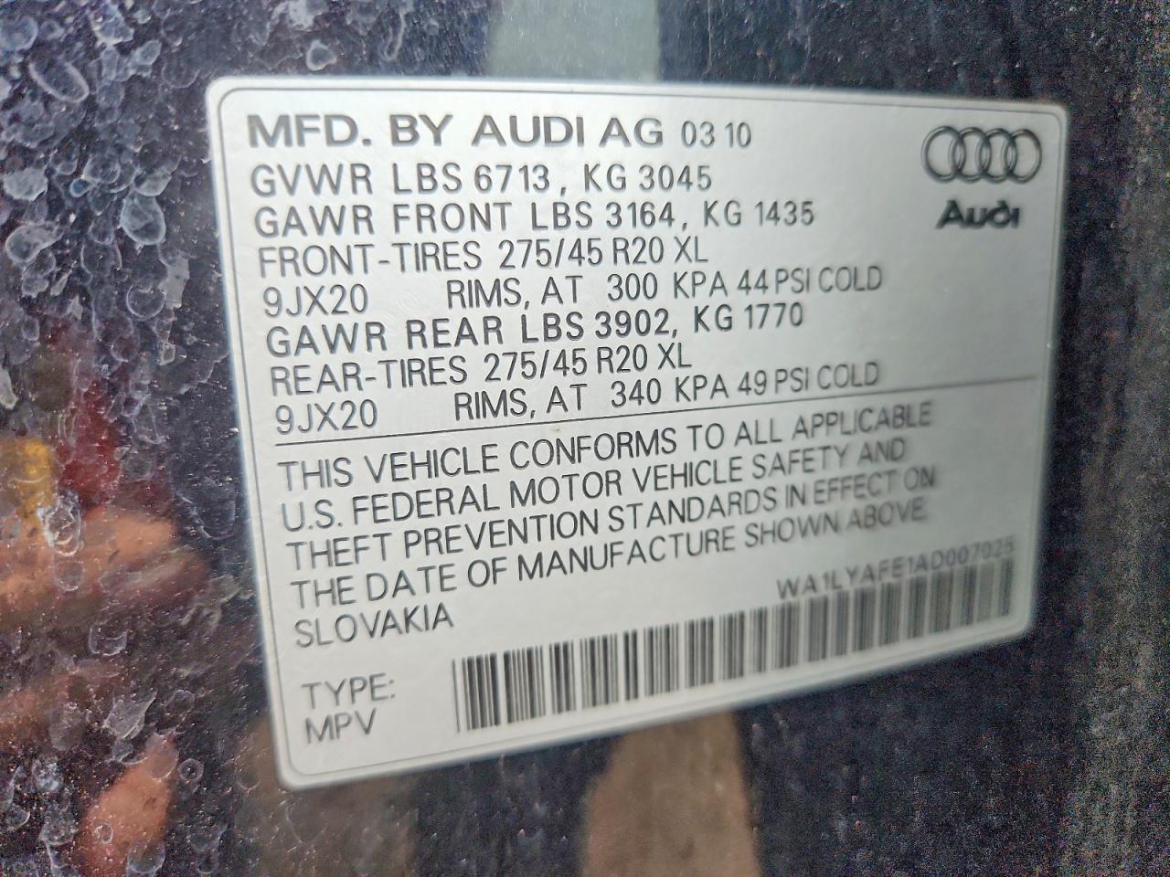 2010 AUDI Q7