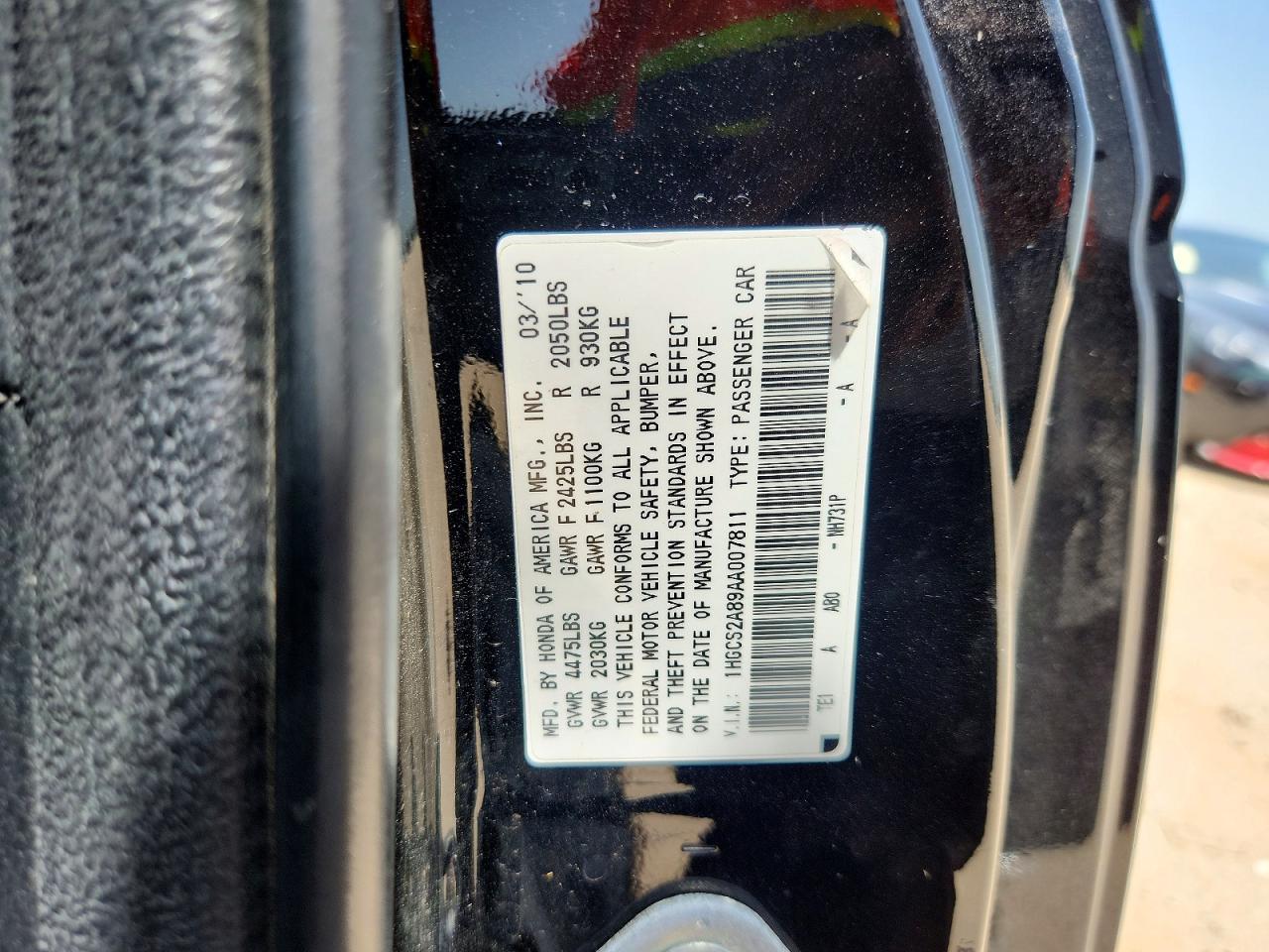 2010 HONDA ACCORD