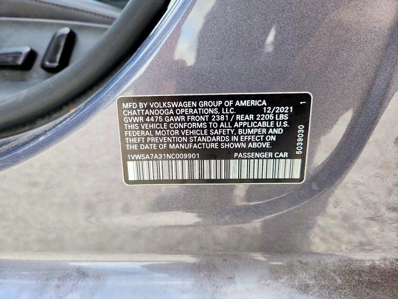 2022 VOLKSWAGEN PASSAT