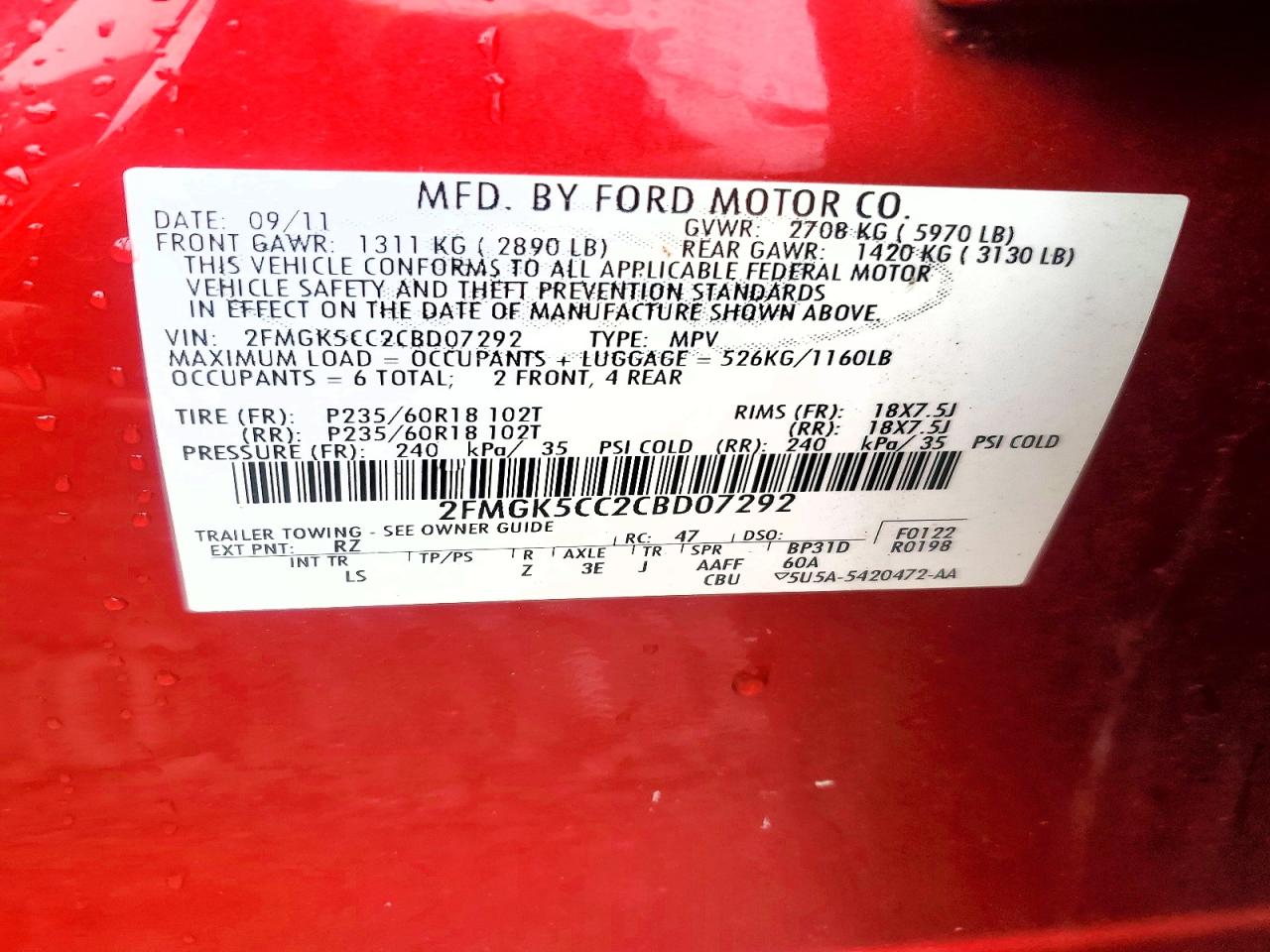 2012 FORD FLEX