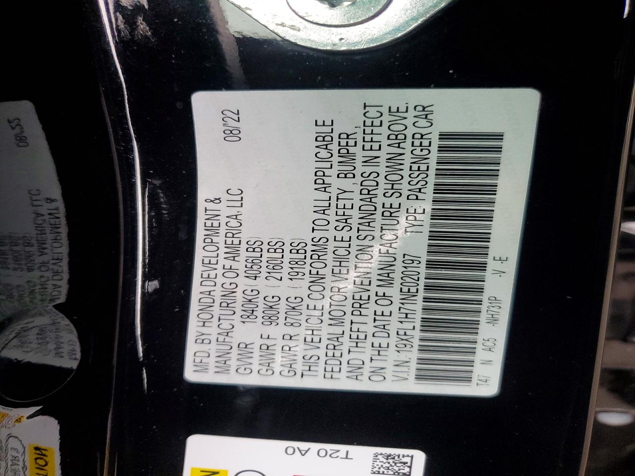 2022 HONDA CIVIC