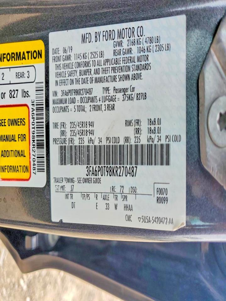 2019 FORD FUSION