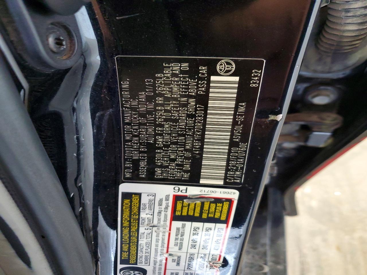 2013 TOYOTA CAMRY