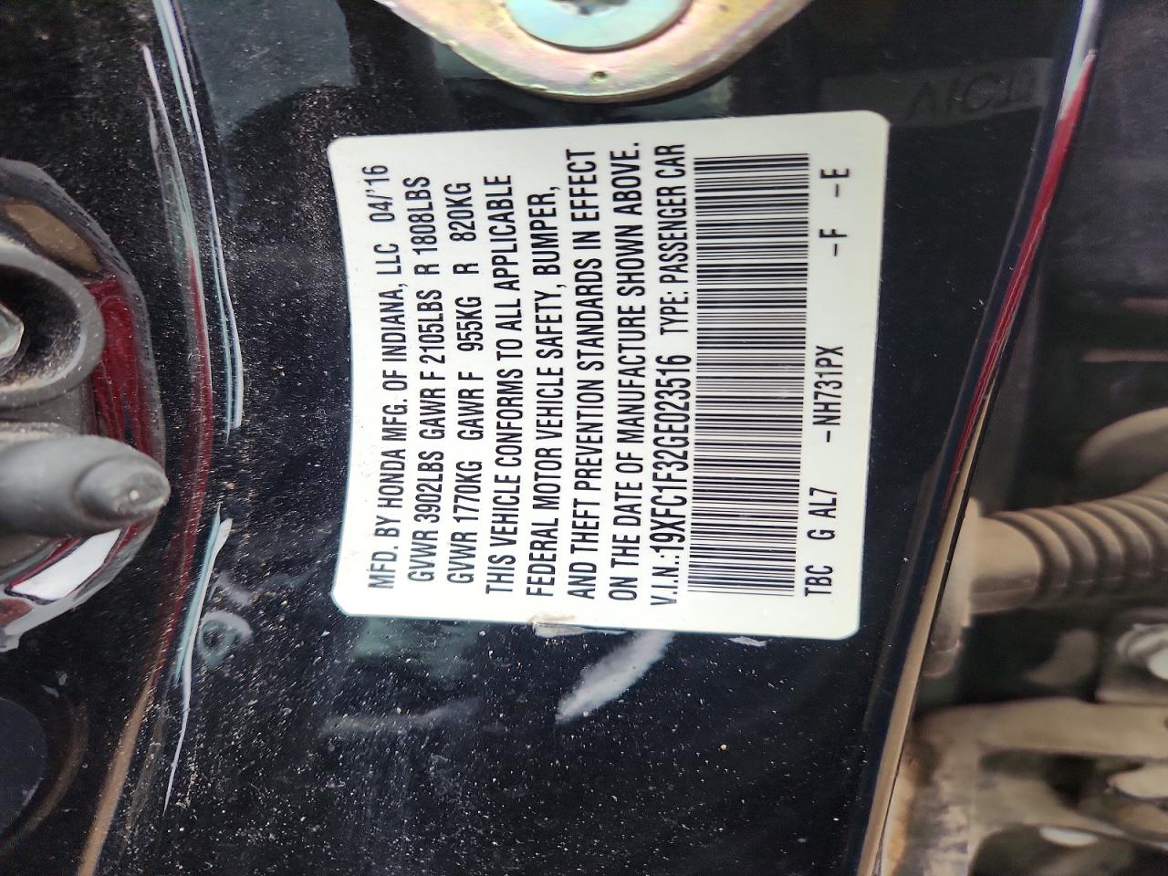2016 HONDA CIVIC