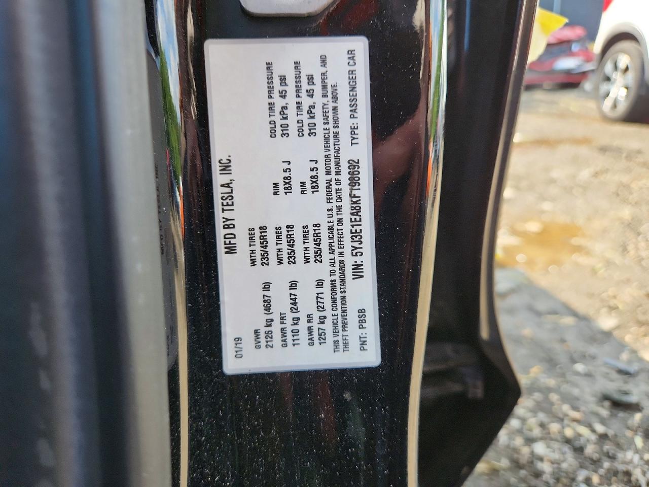 2019 TESLA MODEL 3