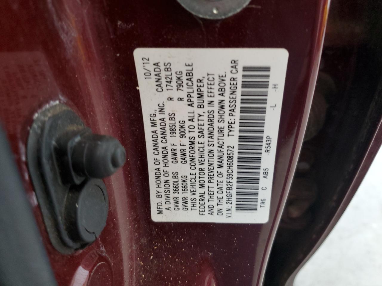 2012 HONDA CIVIC