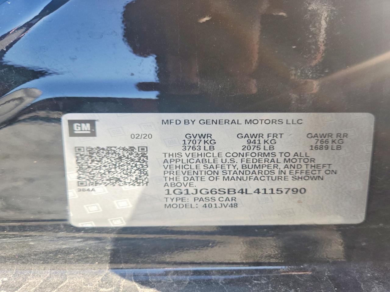 2020 CHEVROLET SONIC