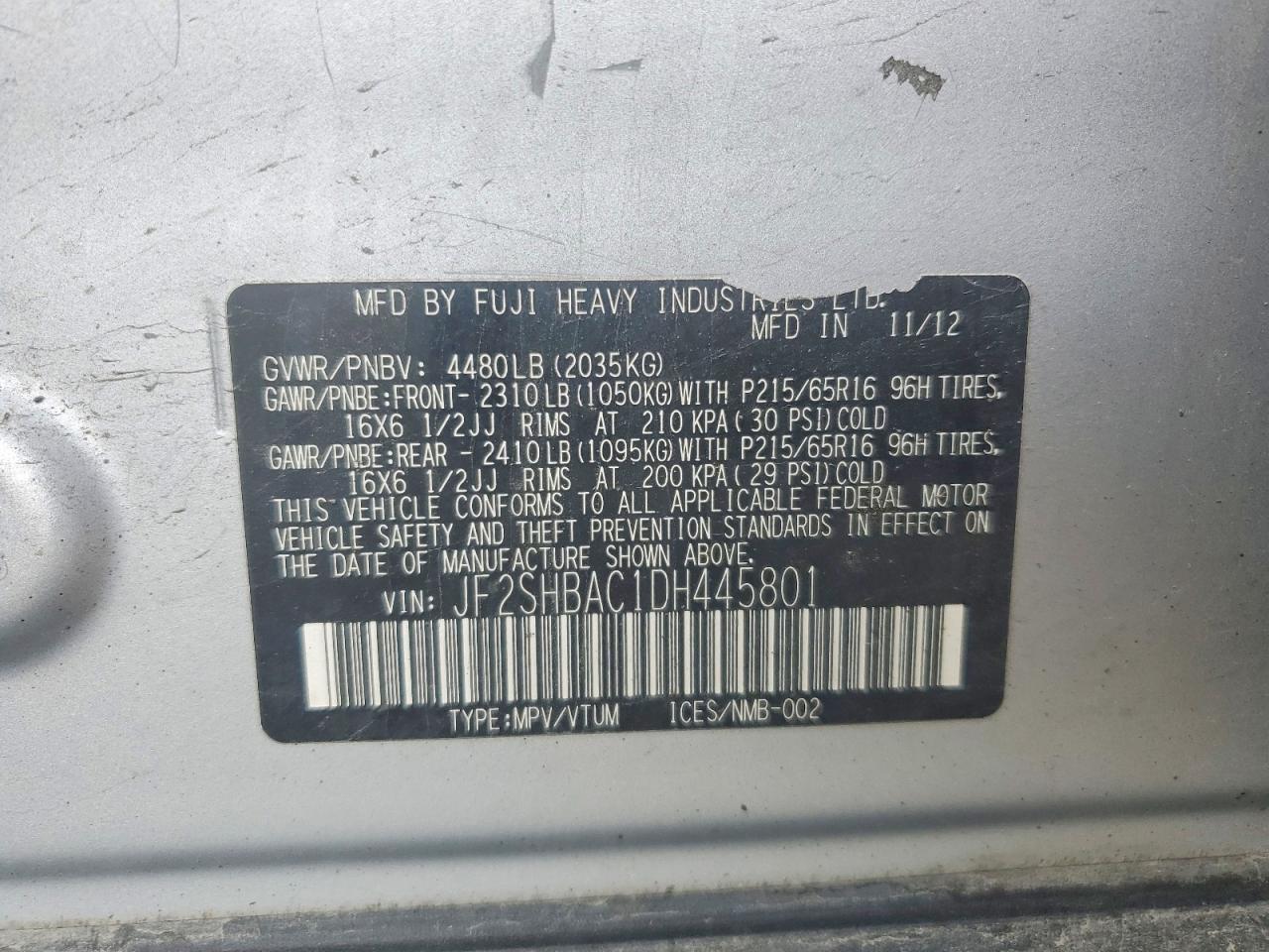 2013 SUBARU FORESTER