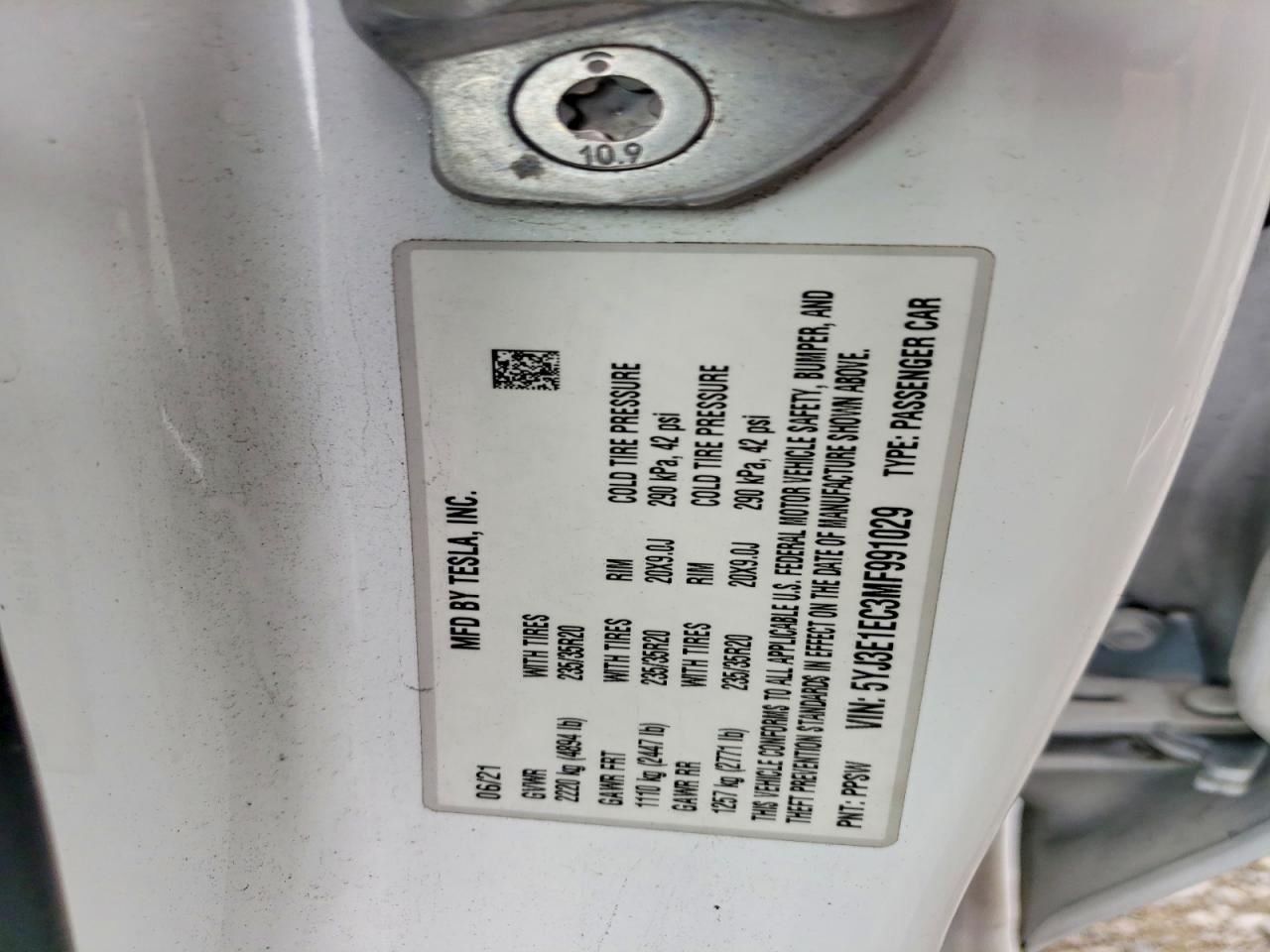 2021 TESLA MODEL 3