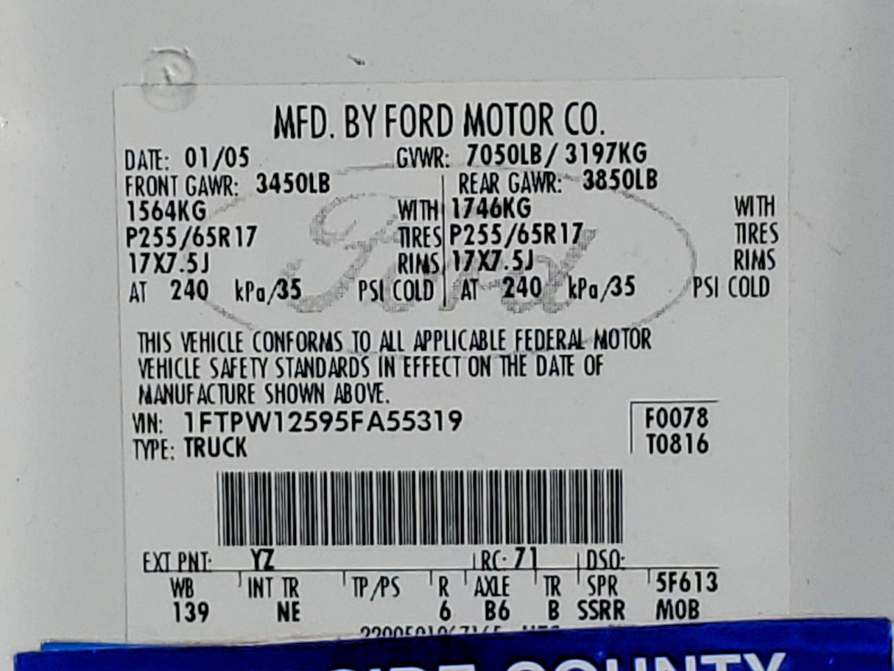 2005 FORD F150