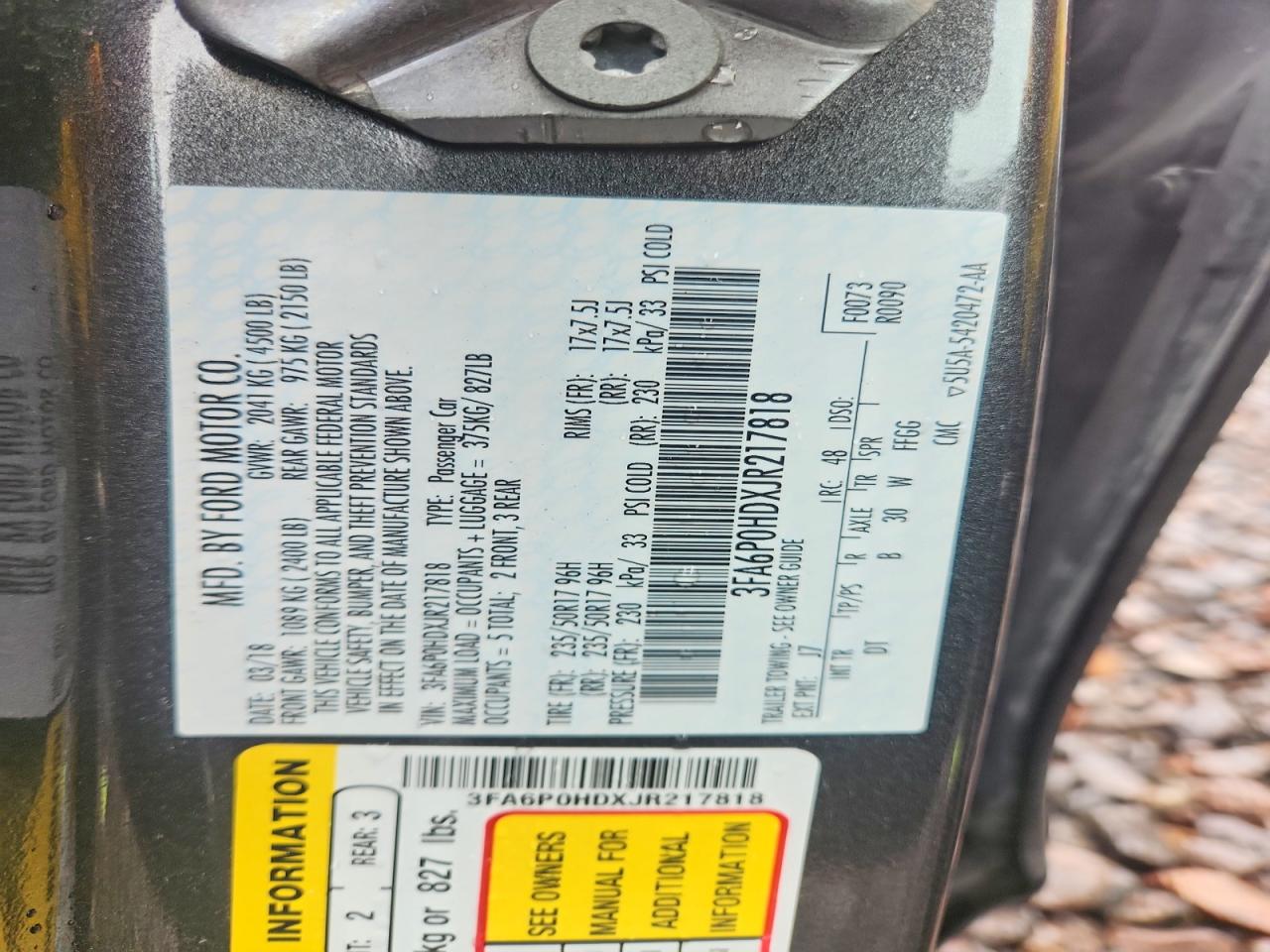 2018 FORD FUSION