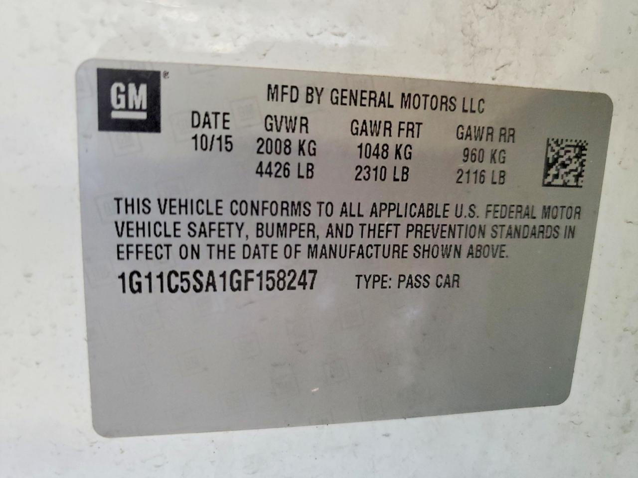 2016 CHEVROLET MALIBU
