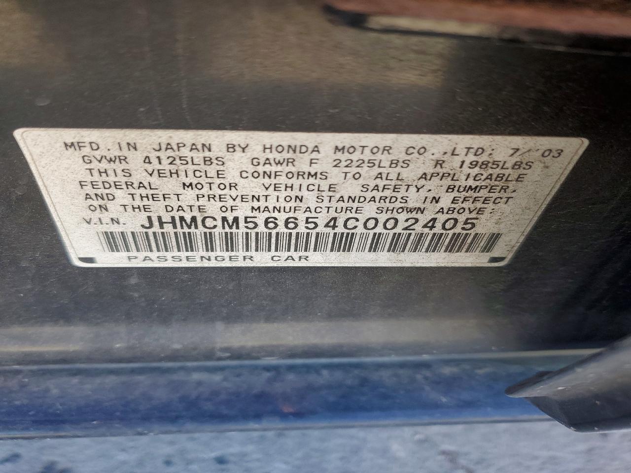 2004 HONDA ACCORD