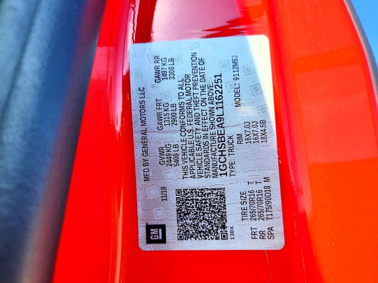 2020 CHEVROLET COLORADO