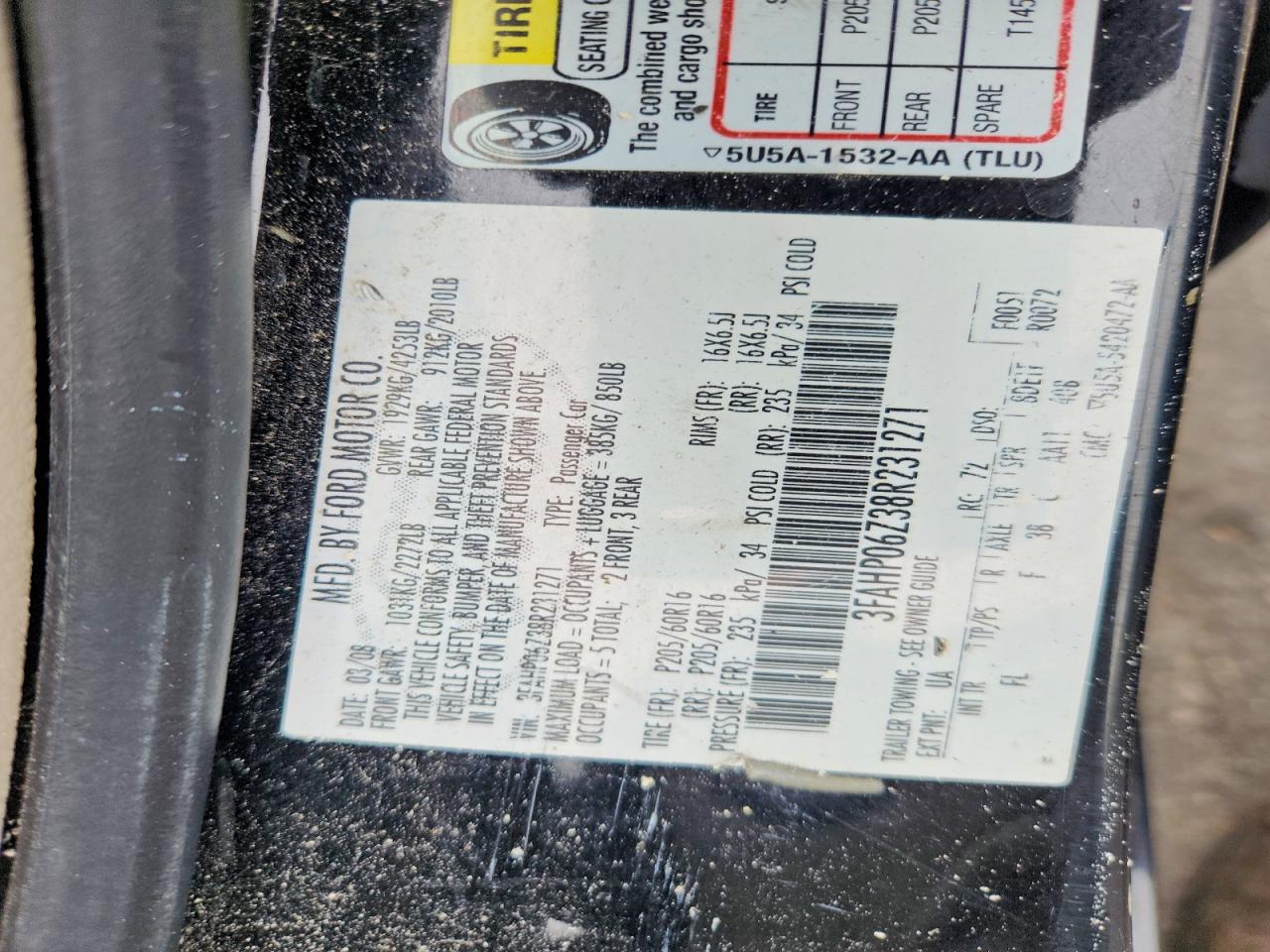 2008 FORD FUSION