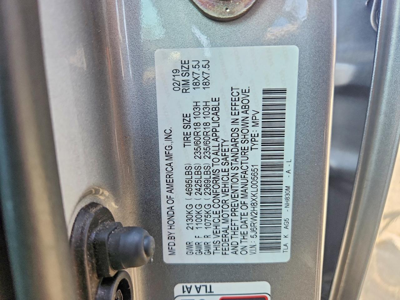 2019 HONDA CRV