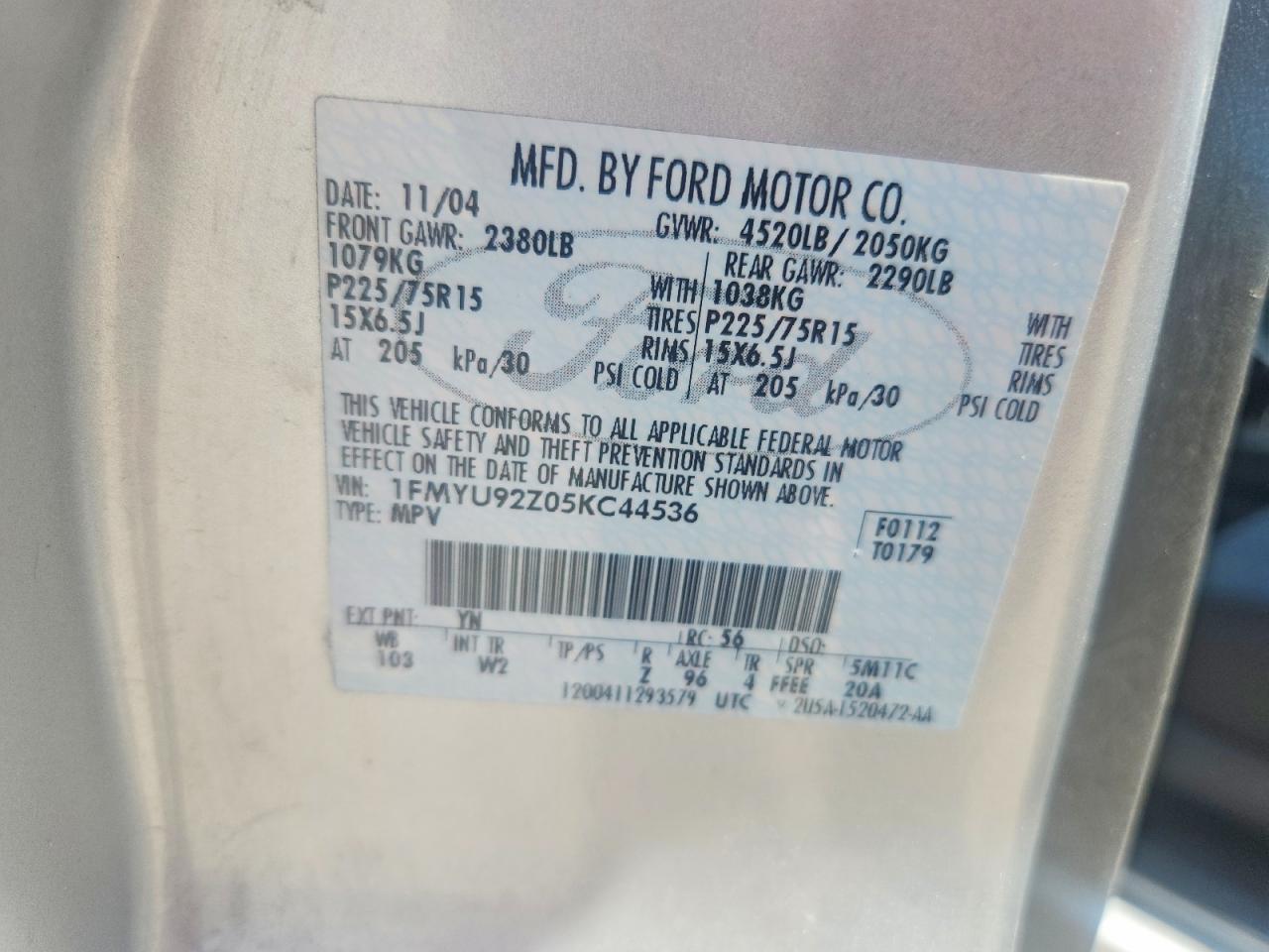 2005 FORD ESCAPE