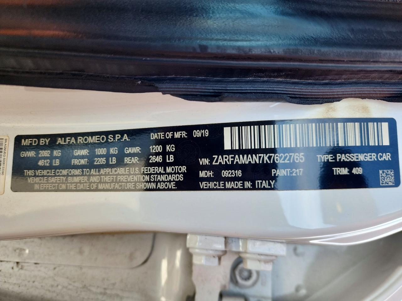 2019 ALFA ROMEO GIULIA