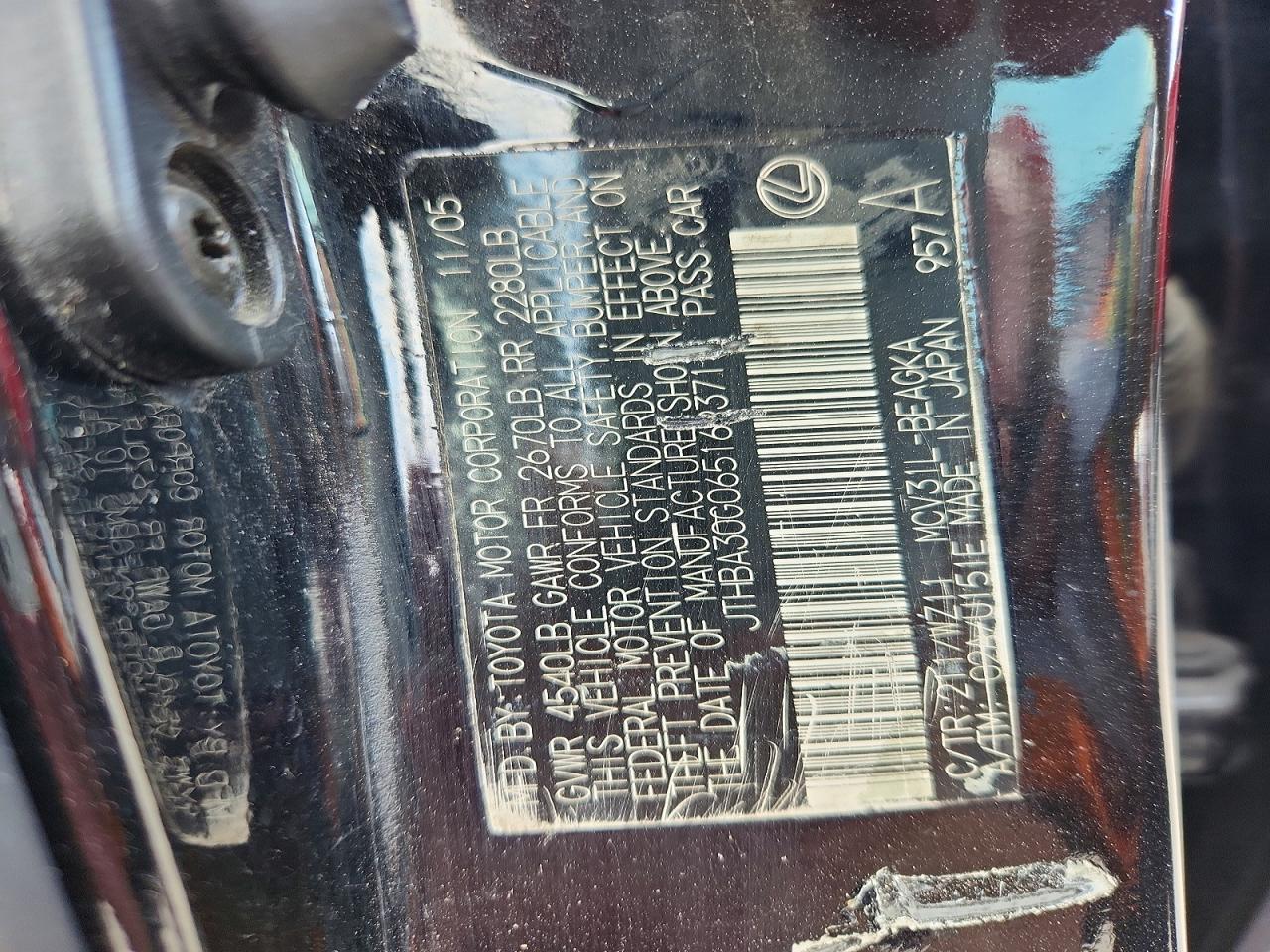 2006 LEXUS ES330