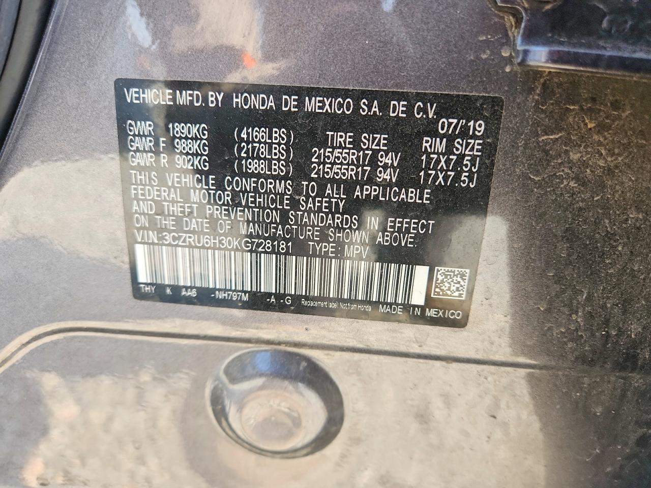2019 HONDA HR-V