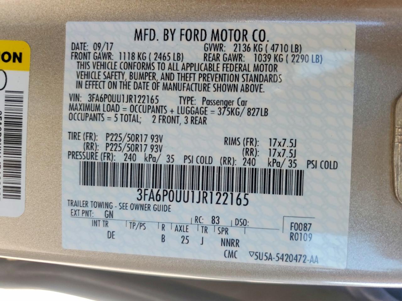 2018 FORD FUSION