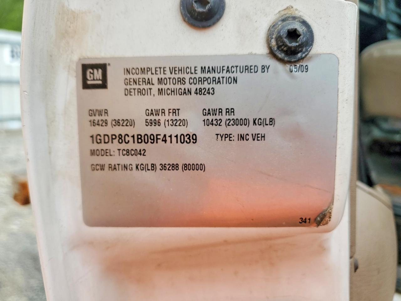 2009 GMC C/K/R8500