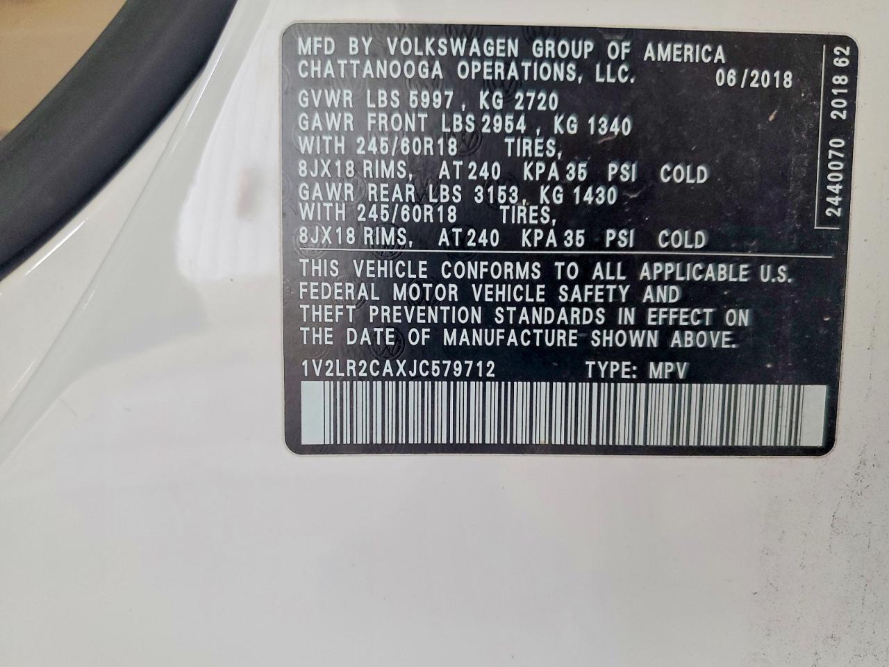 2018 VOLKSWAGEN ATLAS