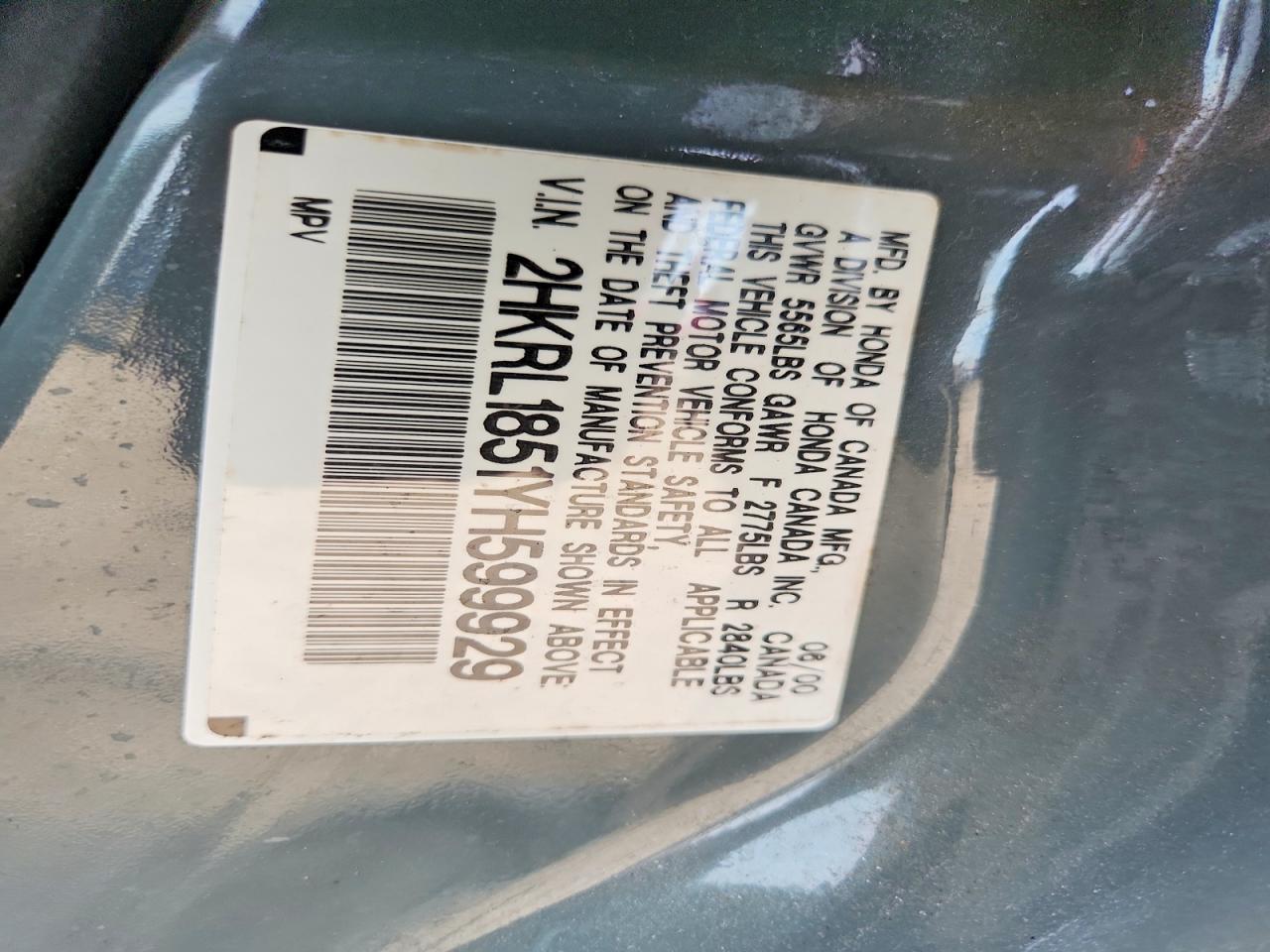 2000 HONDA ODYSSEY