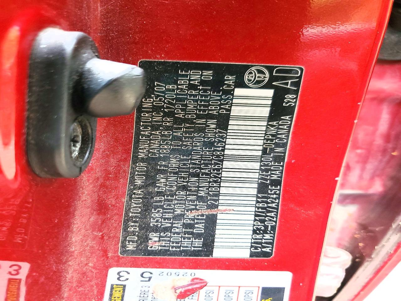 2007 TOYOTA COROLLA