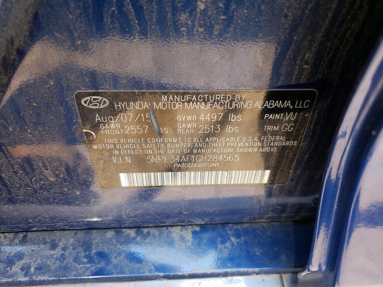 2016 HYUNDAI SONATA