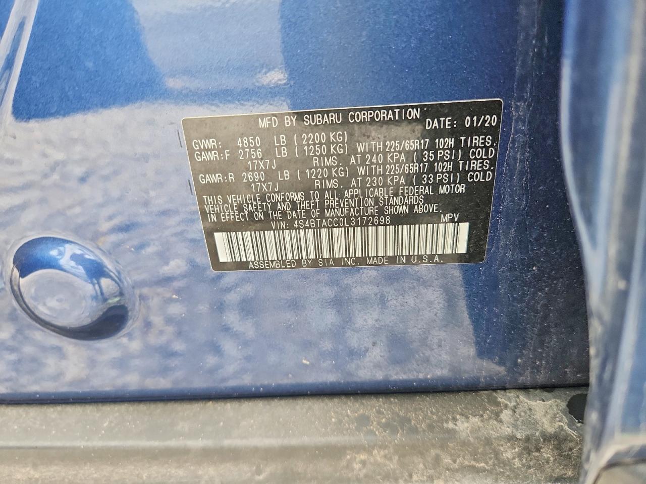2020 SUBARU OUTBACK