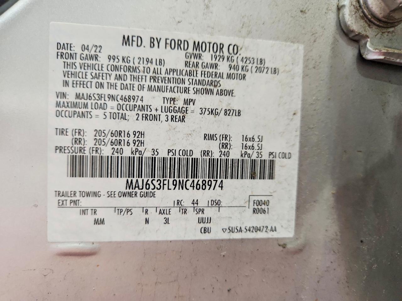 2022 FORD ECOSPORT
