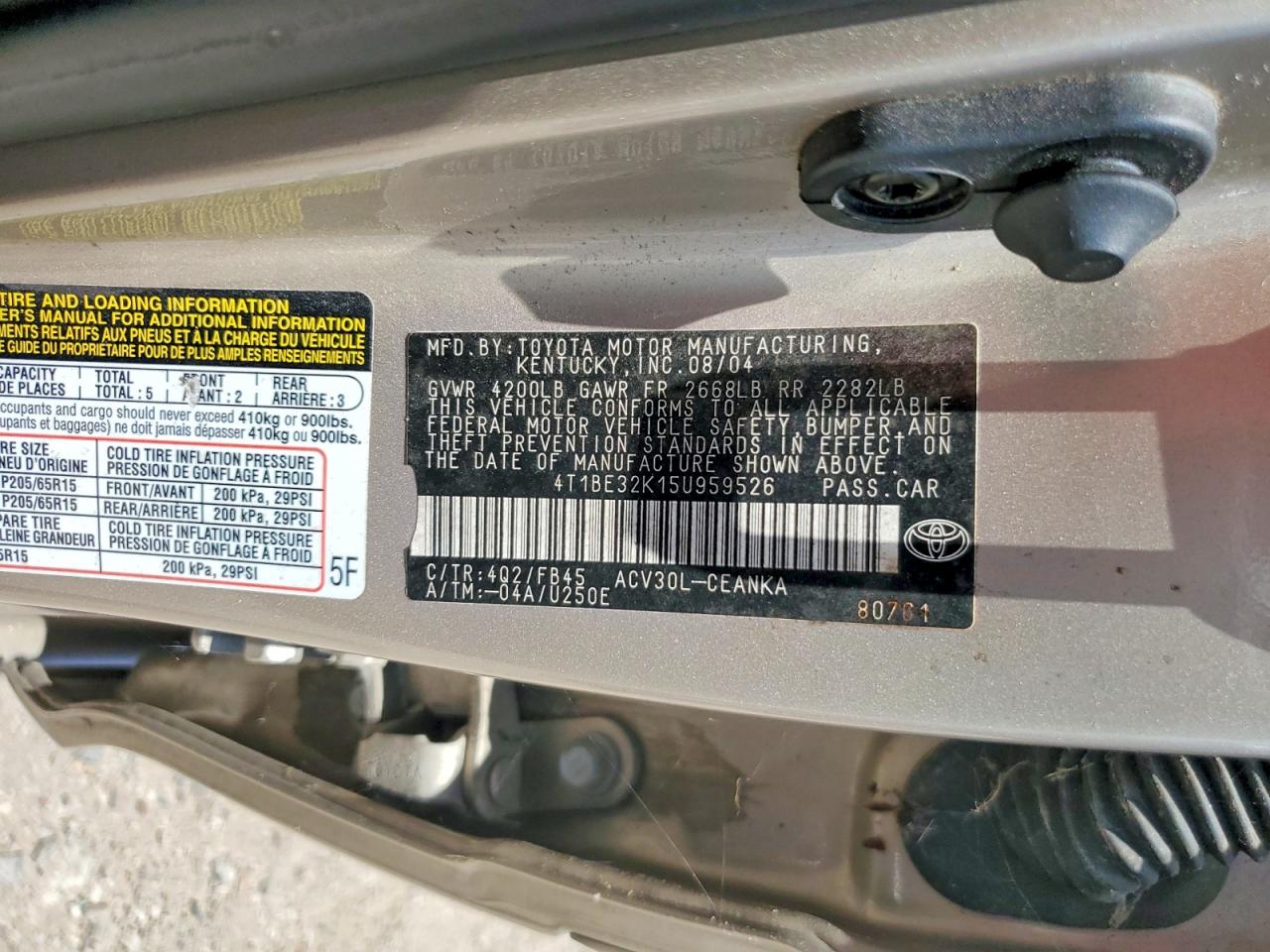 2005 TOYOTA CAMRY