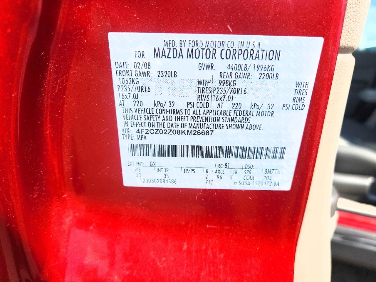 2008 MAZD TRIBUTE