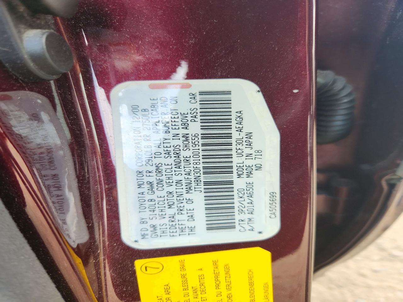2001 LEXUS LS430