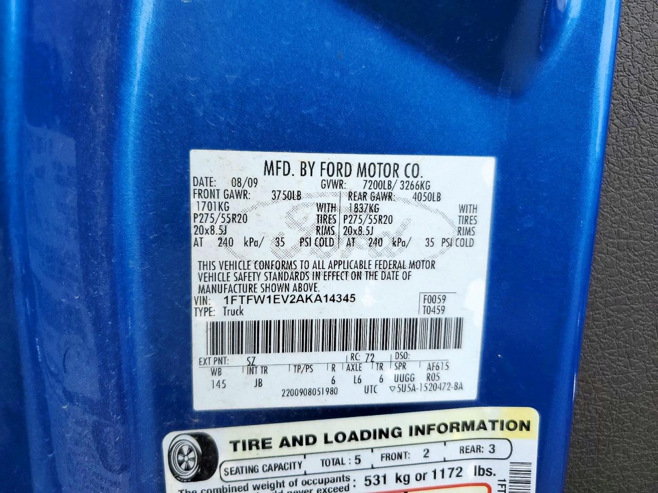 2010 FORD F150