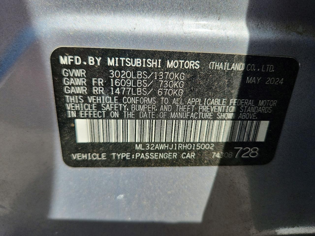 2024 MITSUBISHI MIRAGE
