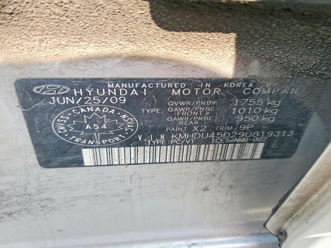 2009 HYUNDAI ELANTRA