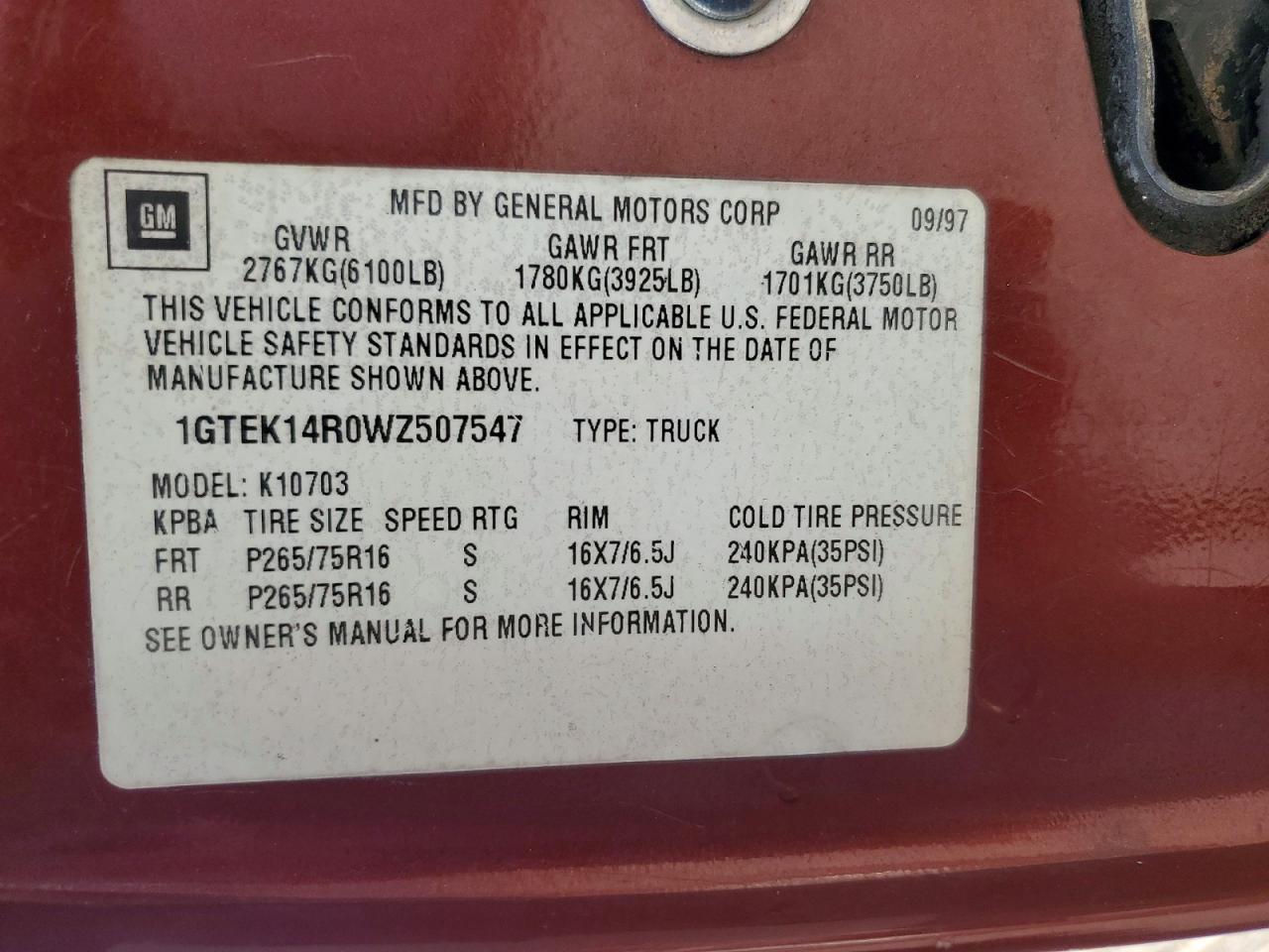 1998 GMC SIERRA