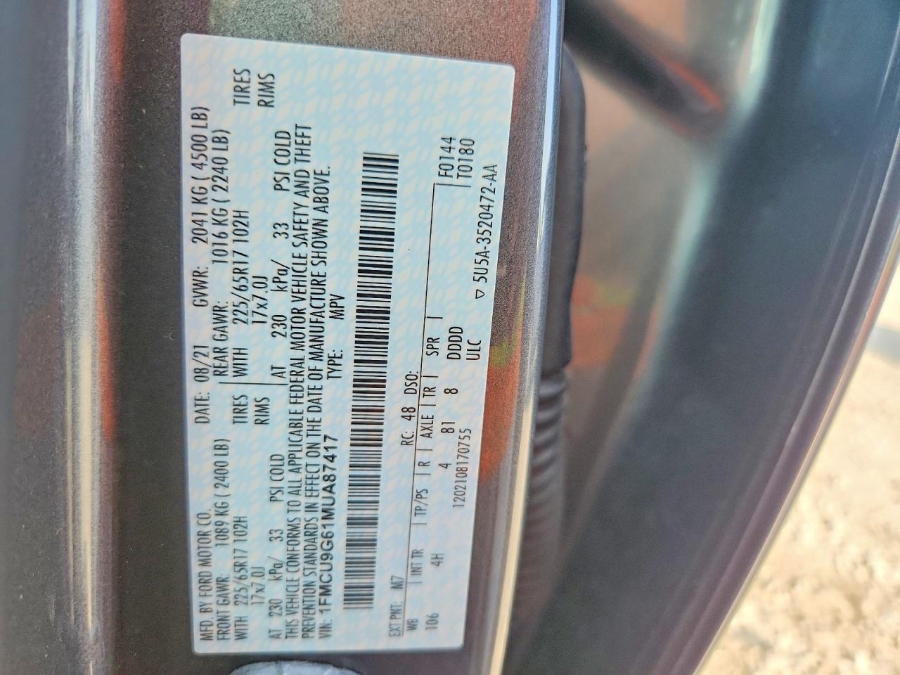 2021 FORD ESCAPE
