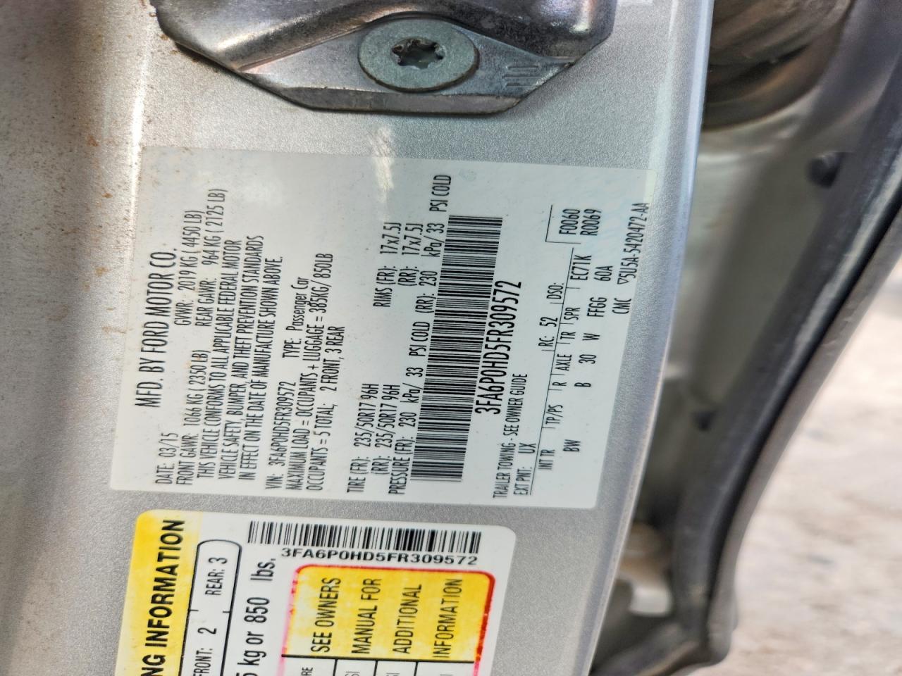 2015 FORD FUSION