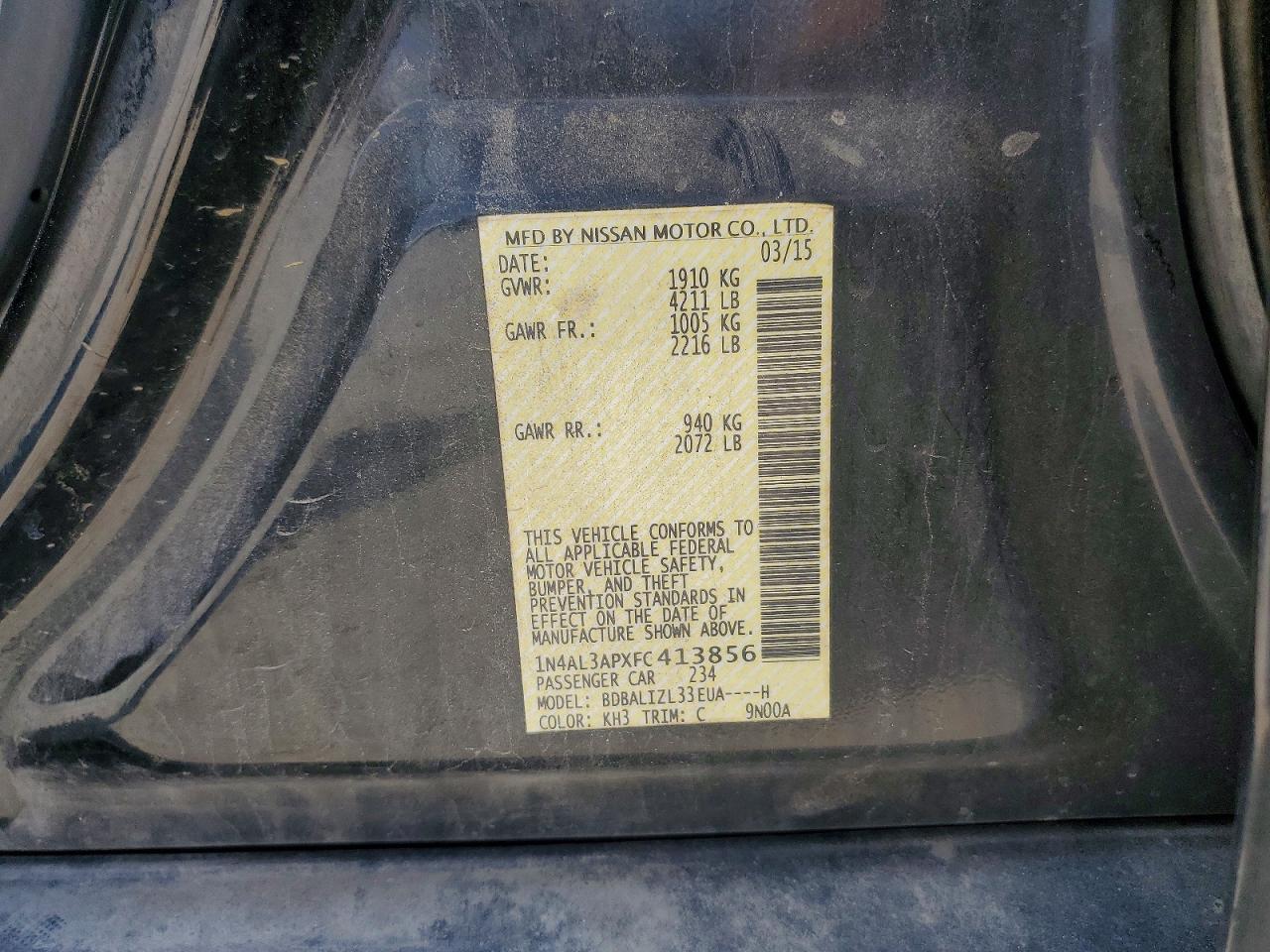 2015 NISSAN ALTIMA