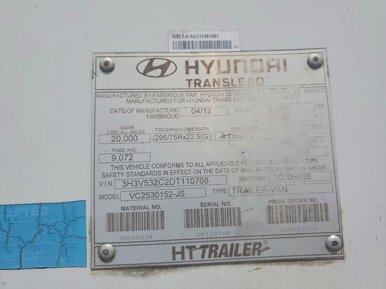 2013 HYUNDAI TRANSLEAD INC