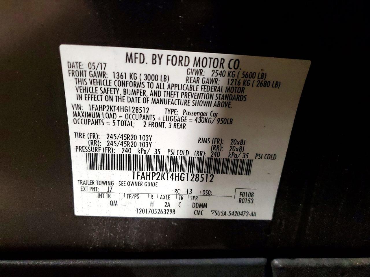 2017 FORD TAURUS