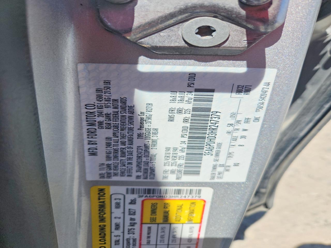 2017 FORD FUSION
