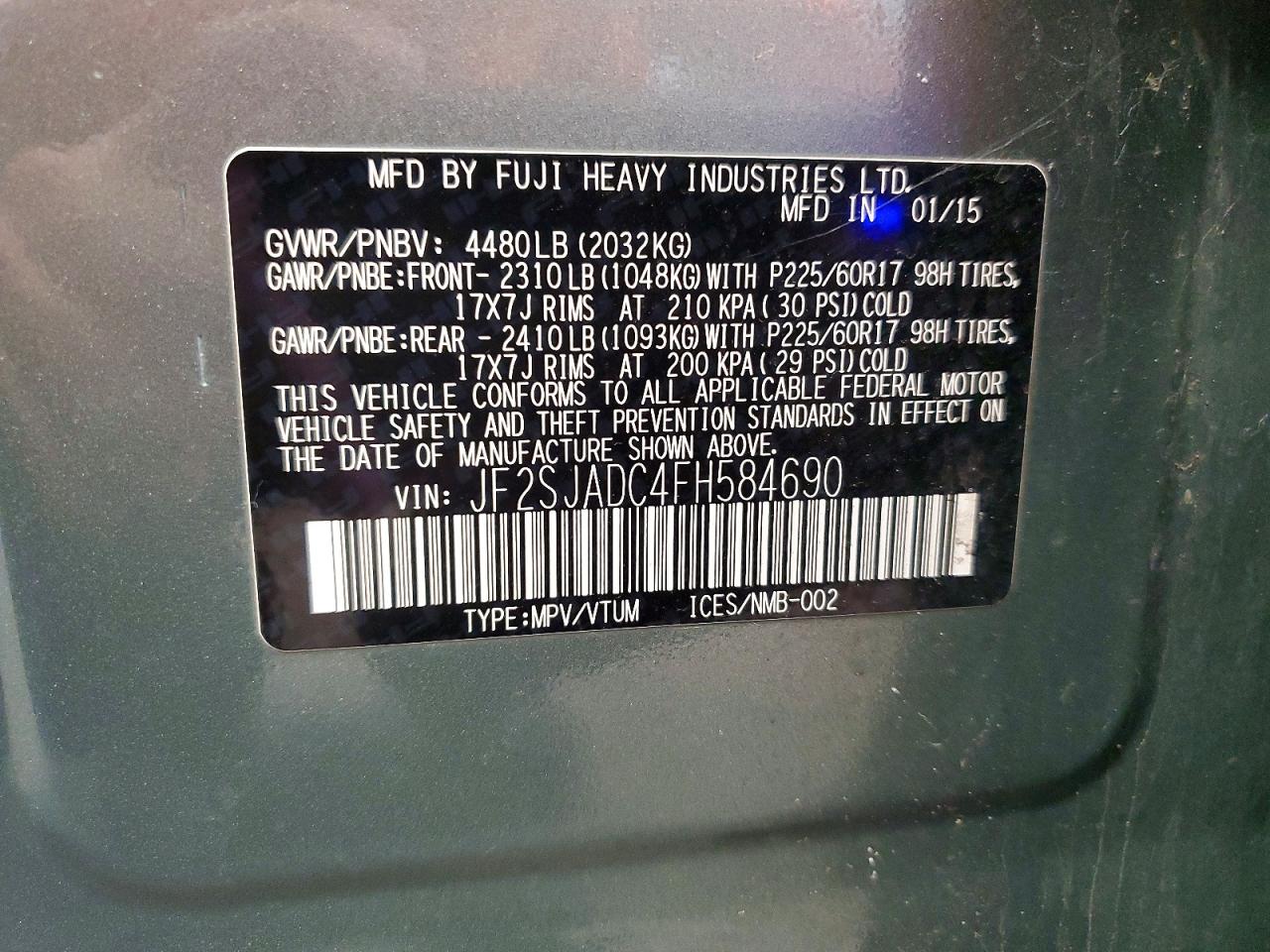 2015 SUBARU FORESTER