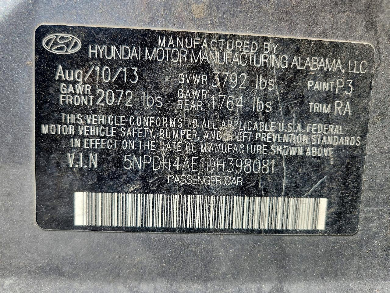 2013 HYUNDAI ELANTRA