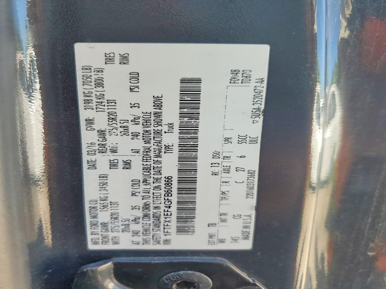2016 FORD F150