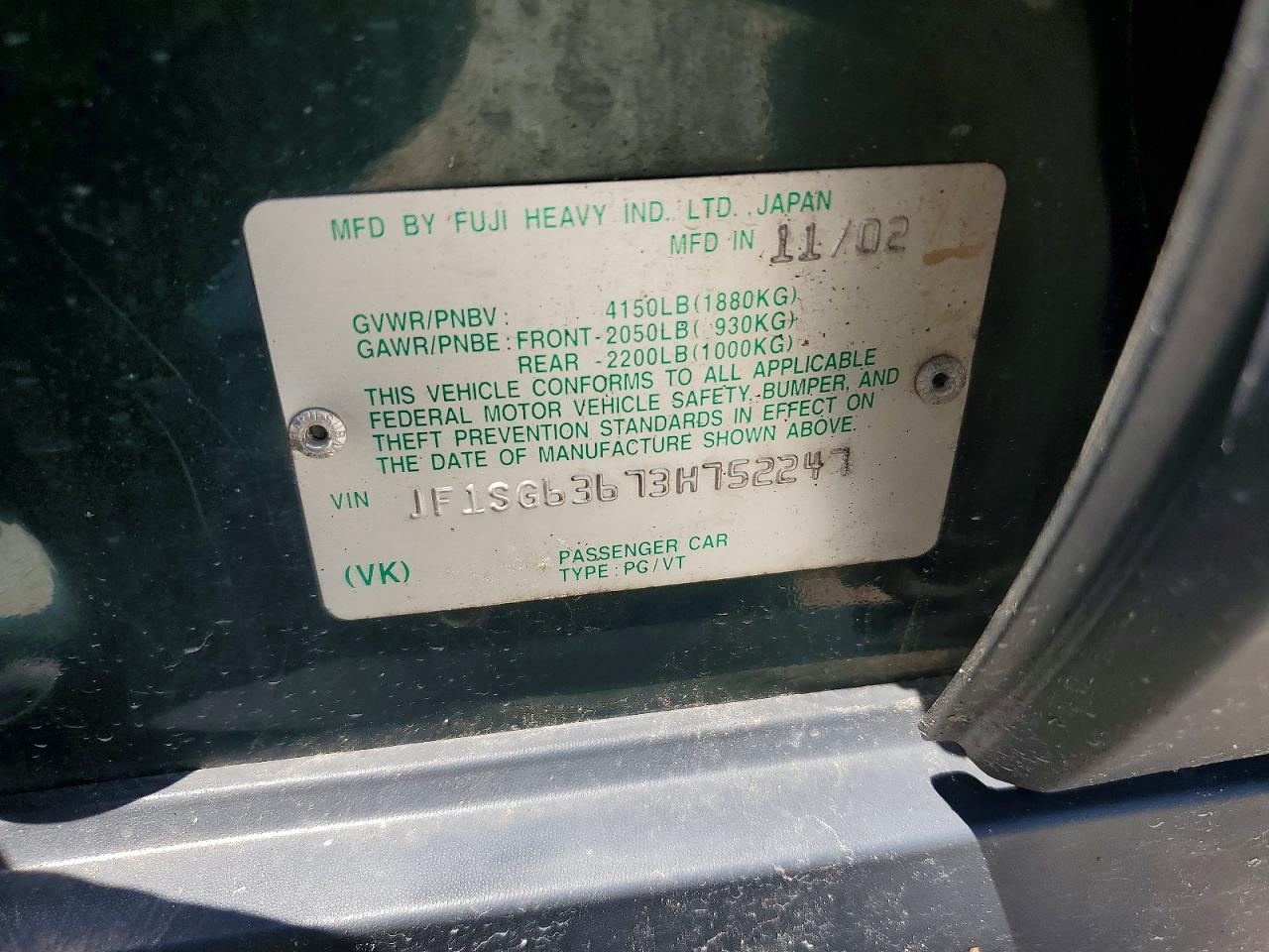 2003 SUBARU FORESTER